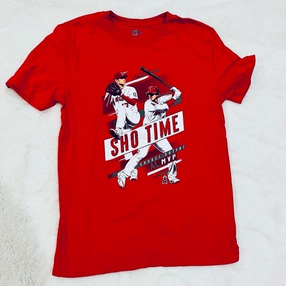 New Era Shohei Ohtani Shotime AL MVP Men’s Red Baseball Graphic T-Shirt Size S